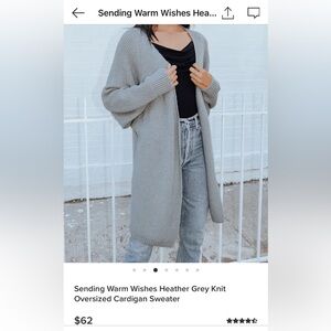 Heather Grey Oversized Knit Cardigan